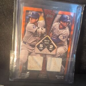 Topps Dual Player Card with Red and Black Accents  Betts & Ohtani/25 Used Base